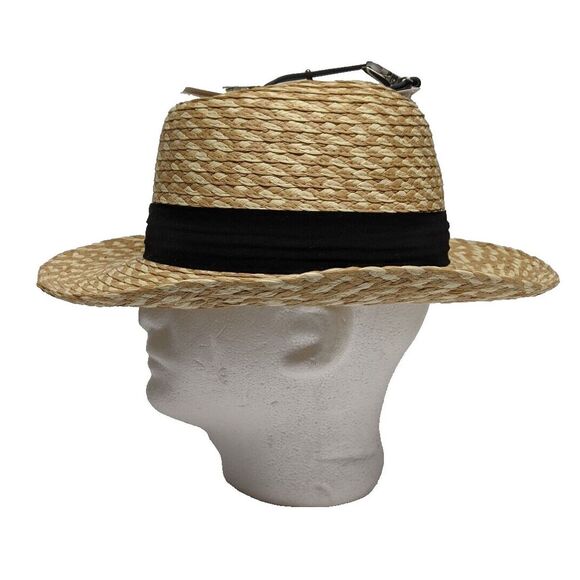 Panama Hat 3-inch Brim Wide Pleated Hatband Black Sweatband with Clip **NEW** - Picture 4 of 10